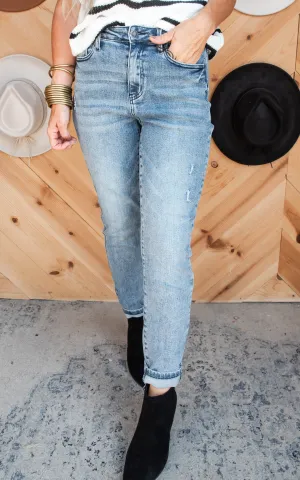 Vintage Mild Destroyed Slim Fit Denim Jeans  | Judy Blue - Final Sale