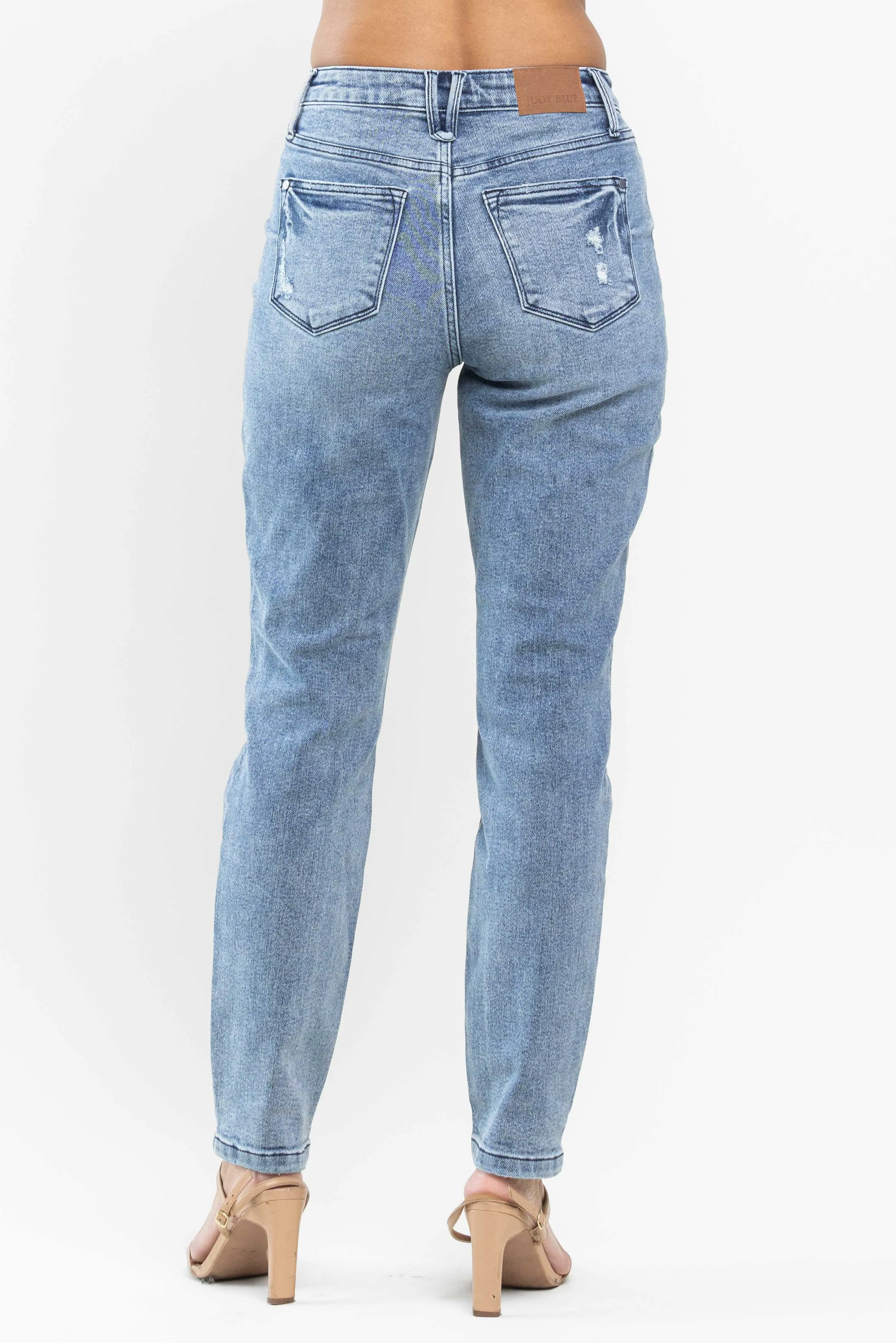 Vintage Mild Destroyed Slim Fit Denim Jeans  | Judy Blue - Final Sale