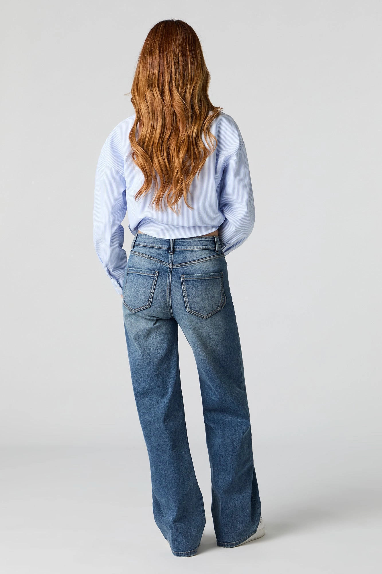 Vintage Dark Wash High Rise Wide Leg Stretch Jean