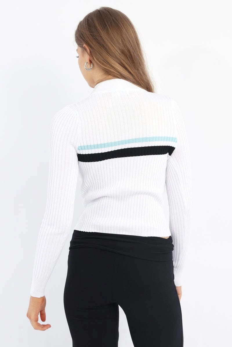White Long Sleeve Knit Cardigan