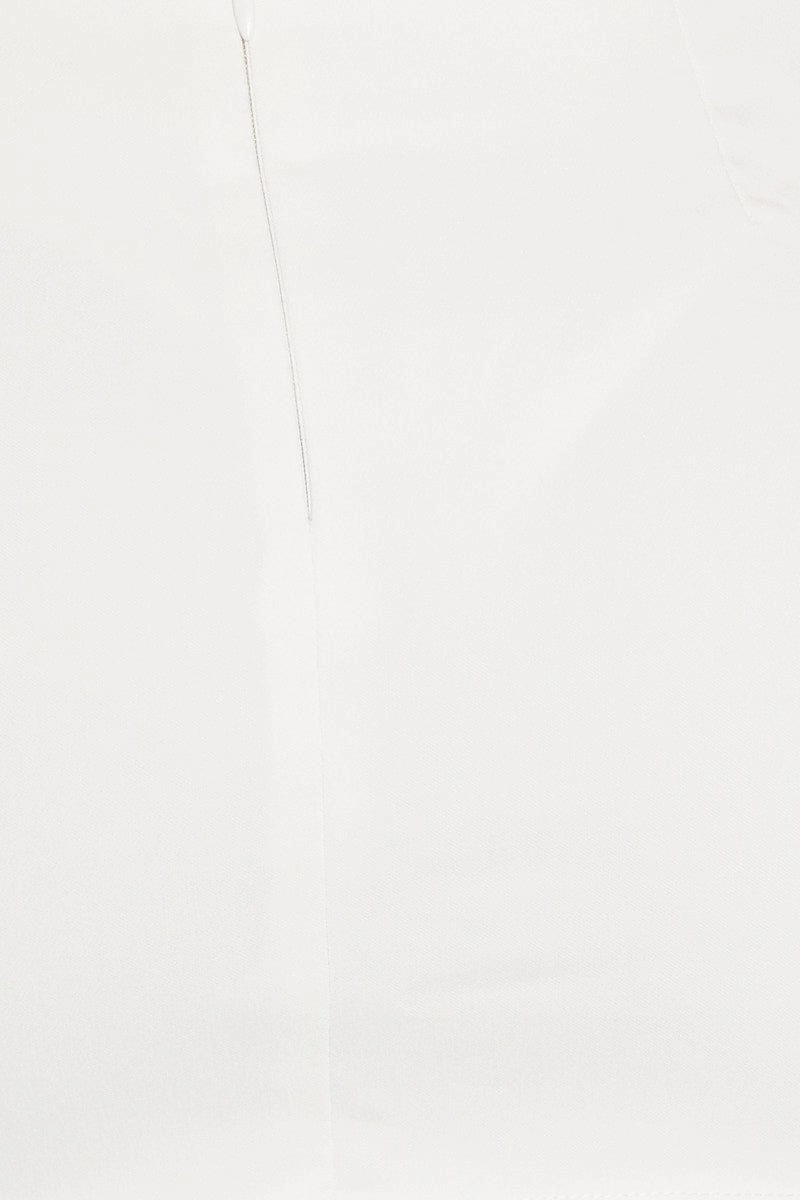 White Mid Rise Mini Skirt