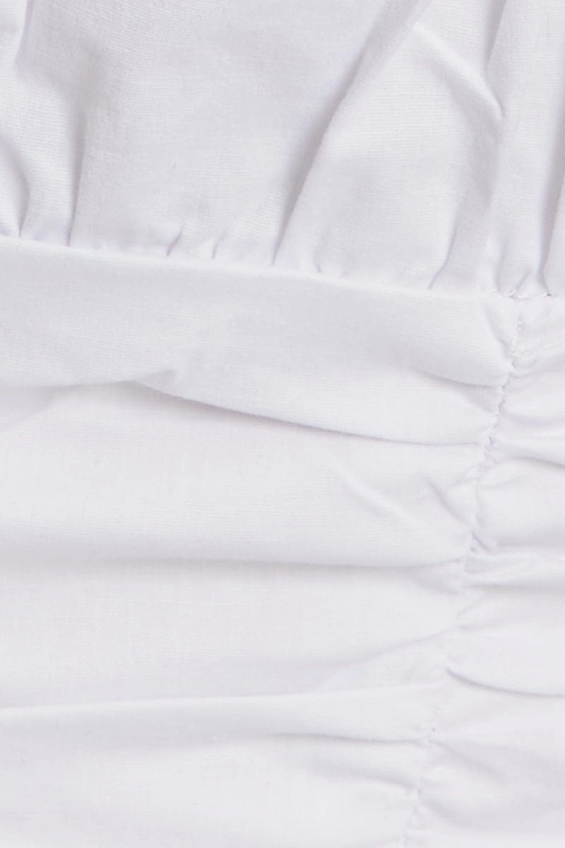 White Ruched Poplin Cami Top