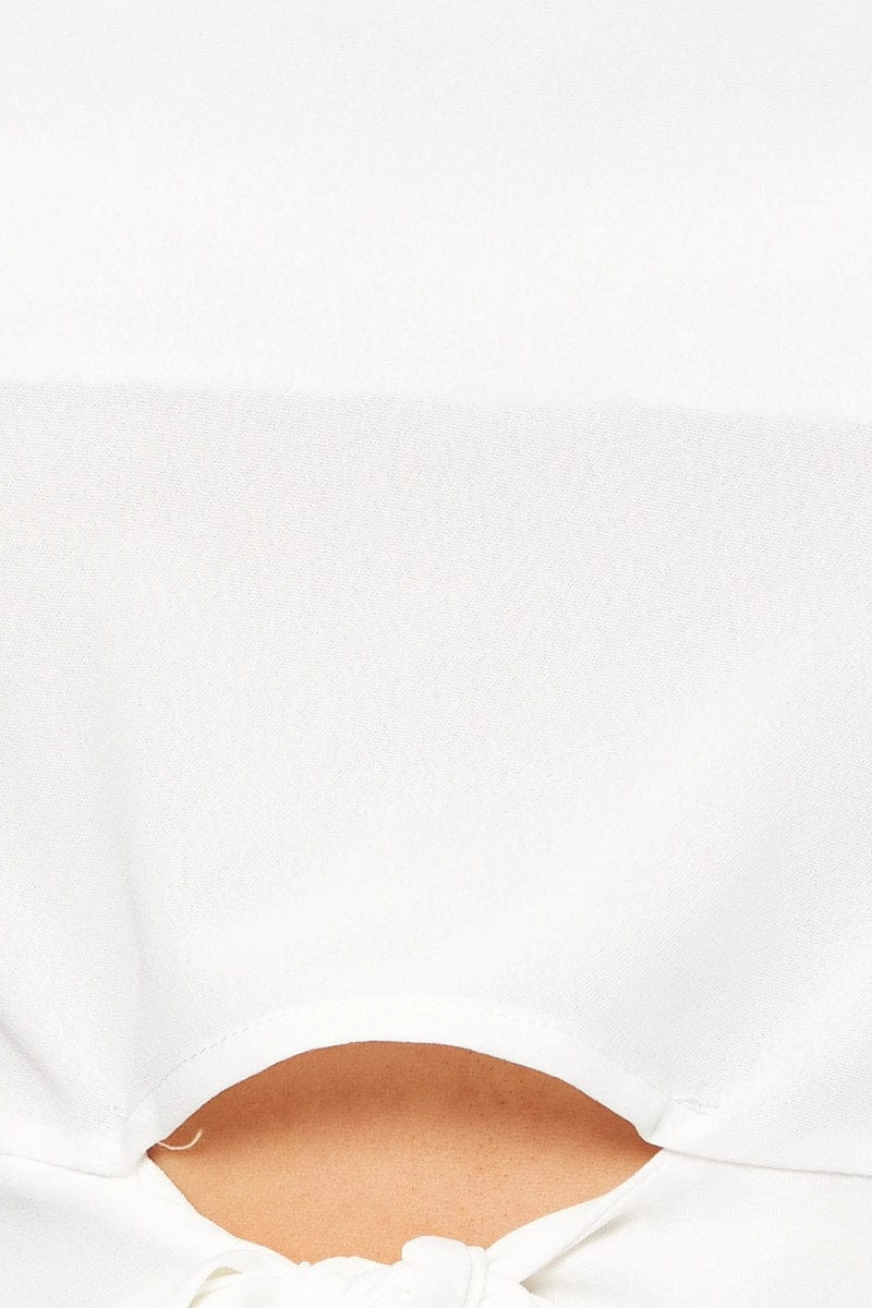 White Tie Front Bandeau Top