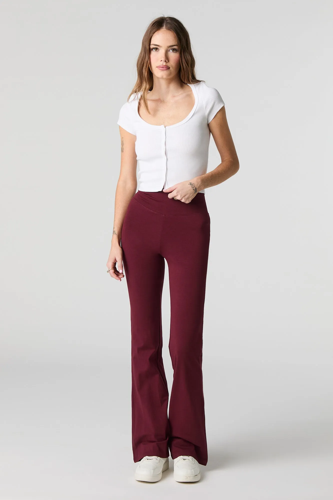 Wide Waist Flare Pant