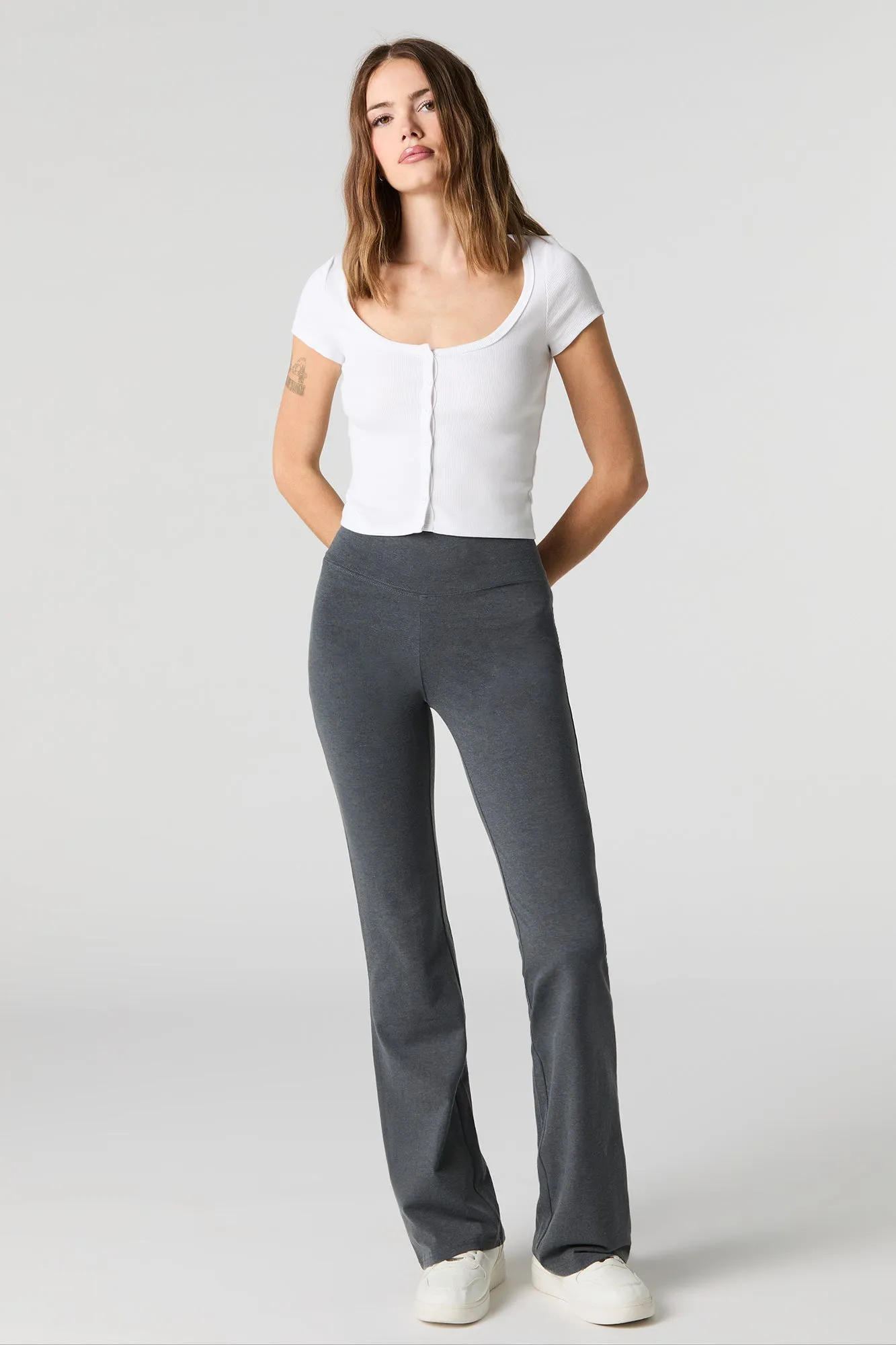 Wide Waist Flare Pant