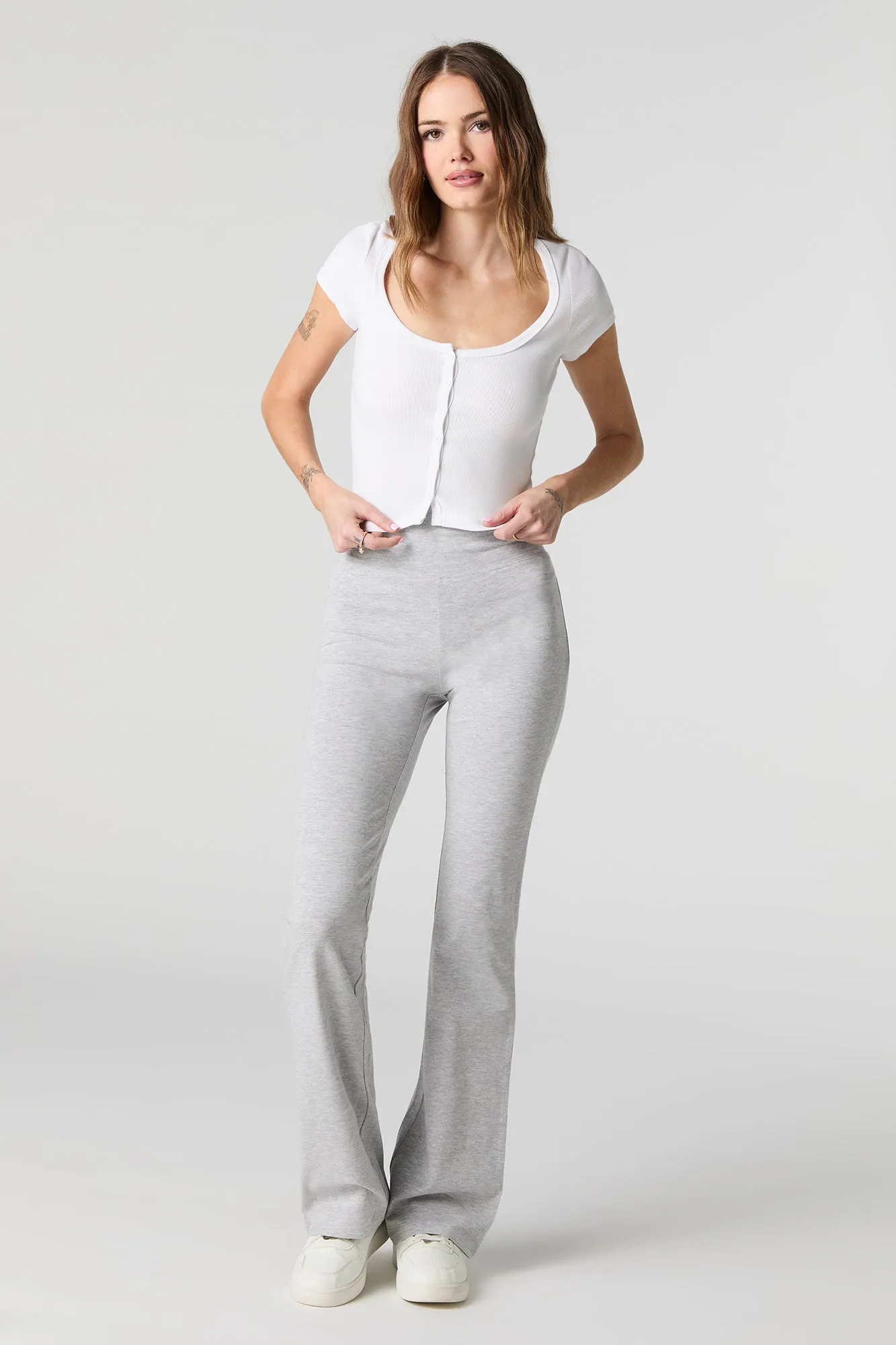 Wide Waist Flare Pant