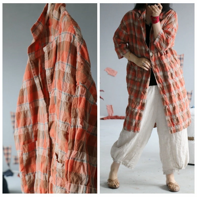 Wommer Cotton Linen Losse Casual Cardigan