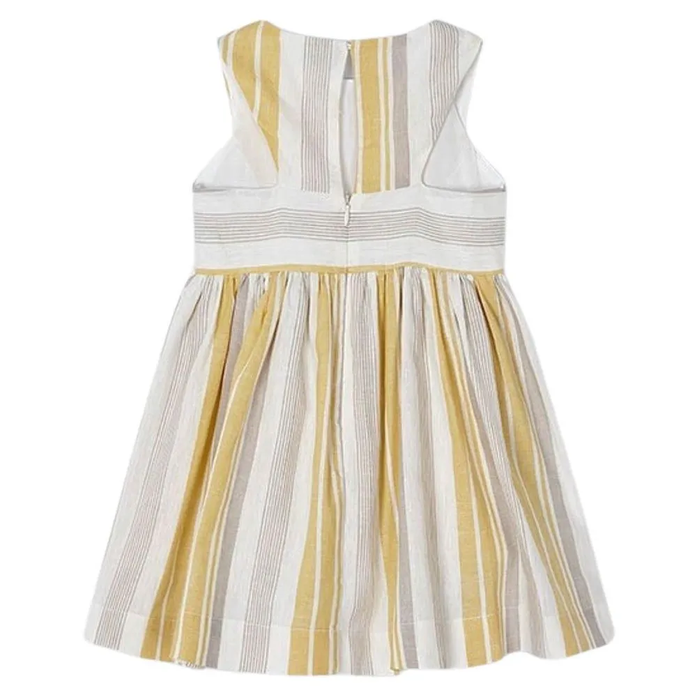 Yellow Striped Linen Summer Dress