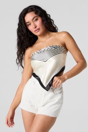Écharpe en satin avec bordure imprimée